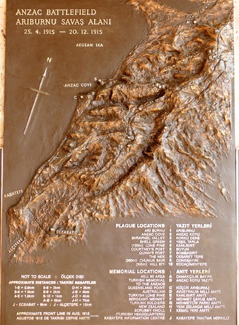 Bronze map of the battleground